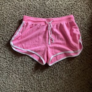 No Boundaries Pink Athletic Shorts with White Trim